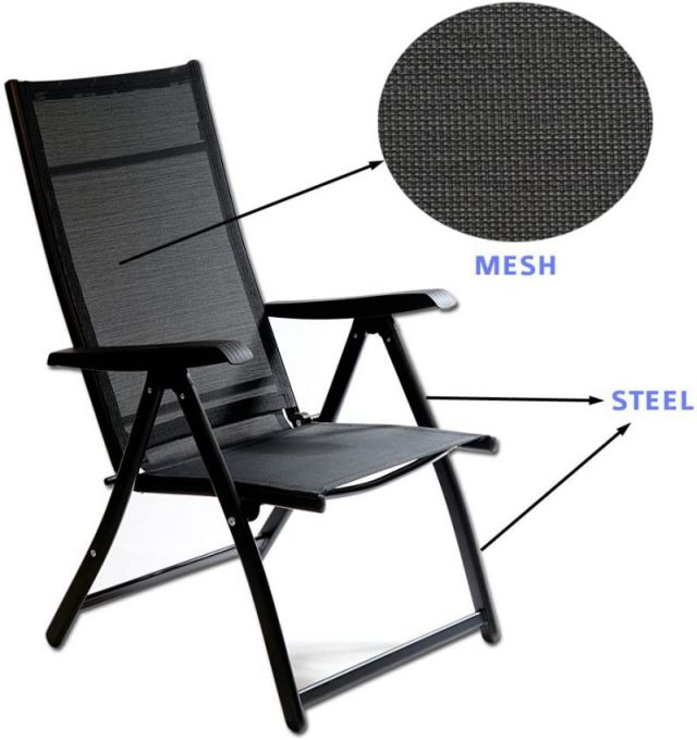 Heavy Duty Durable Adjustable Reclining Folding Chair , parts