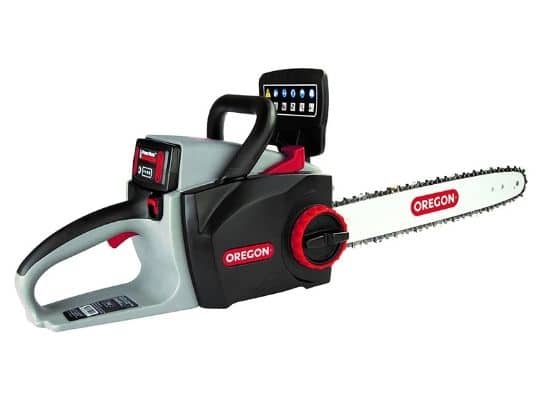 Image; Oregon Cordless 16-inch Self-Sharpening Chainsaw.